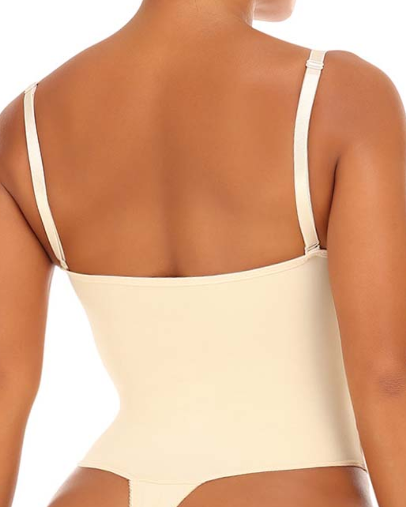 Backless Push Up Bra Waist Slimming Butt Lifter Thong Shapewear Bodysuit - By Qivii