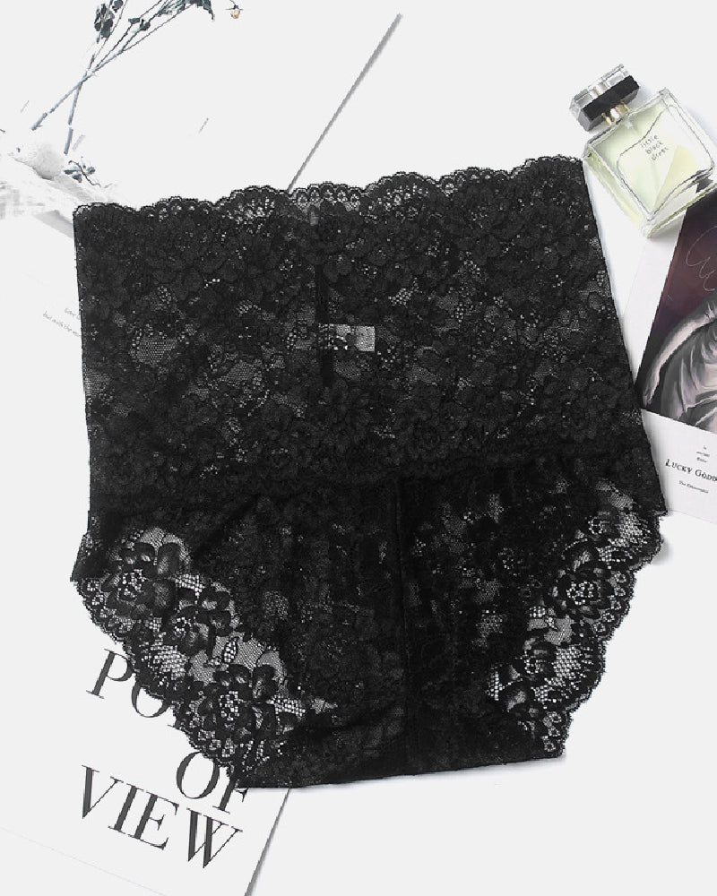 Women's Sexy High Waist Lace High Elasticity Breathable Slim Panties - By Qivii