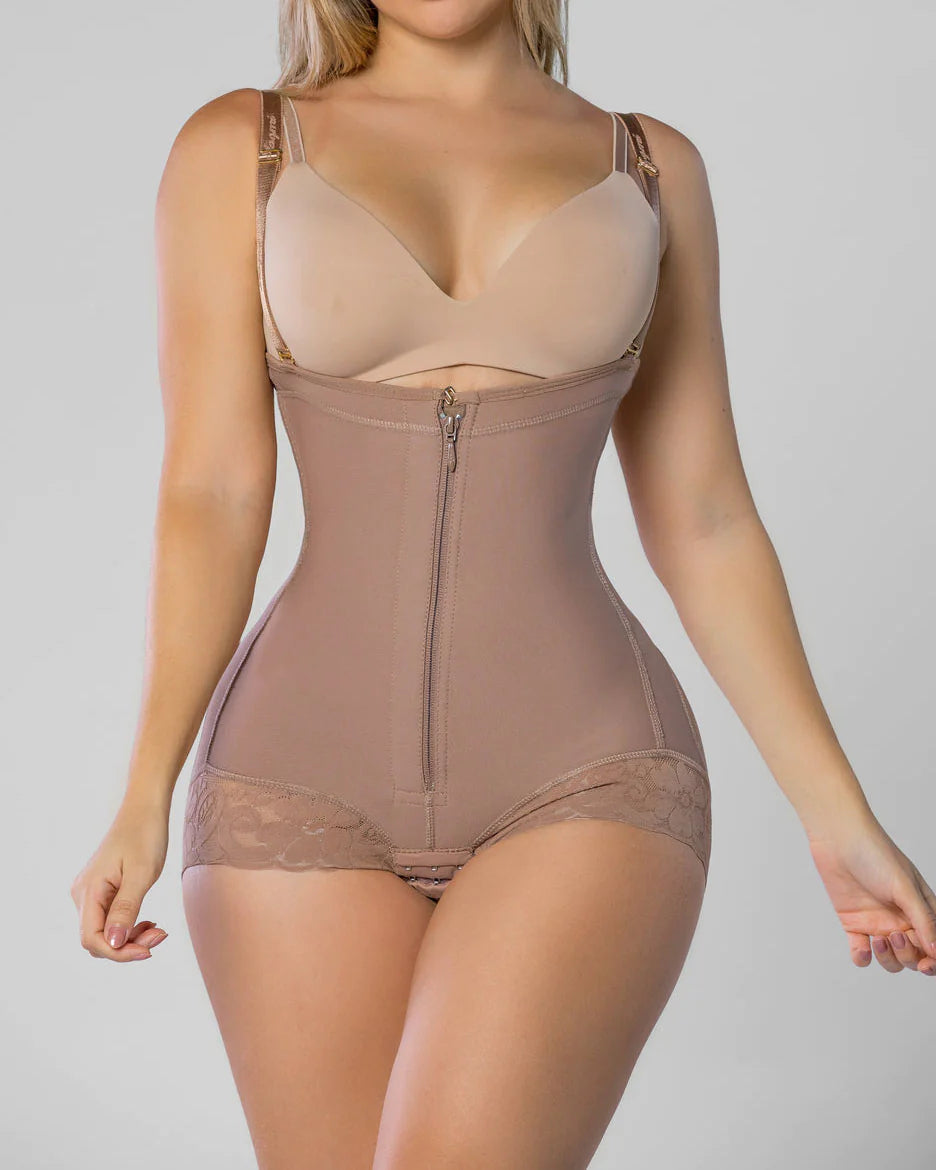 Shapshe® Tummy Control Faja Shaper Bodysuit Zipper Opern Bust
