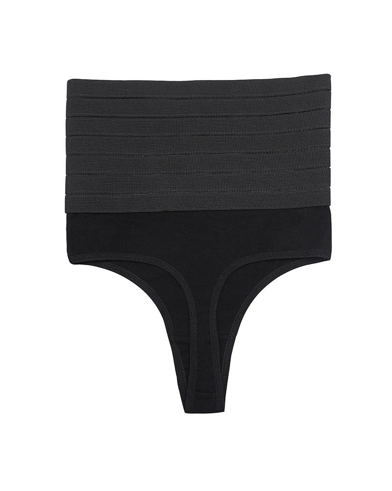 Hollow Breathable High Waist Butt Lift Elastic Seamless Thong Shaping Underwear - By Qivii