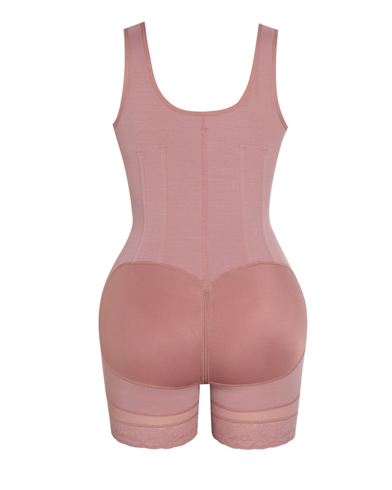 Shapshe® High compression Front Zipper Mid Thigh Shapewear - By Qivii