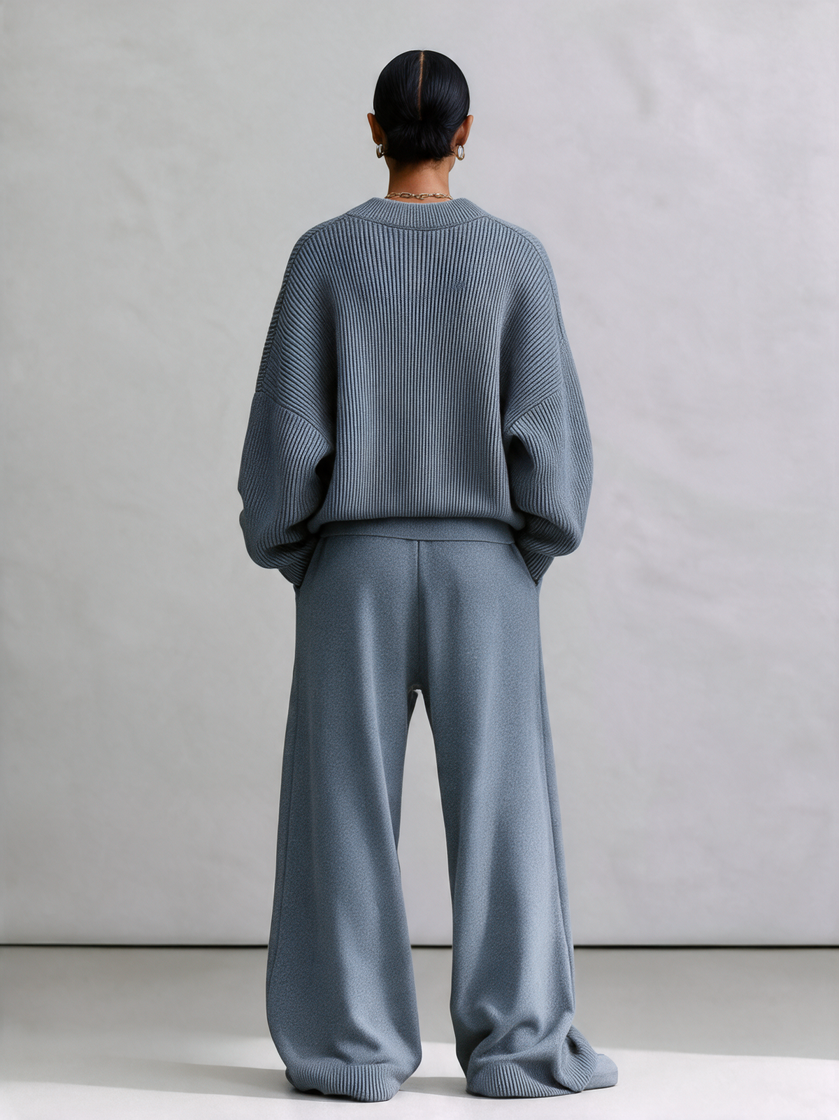 Women's High‑Waist Drawstring Knit Wide‑Leg Pants MDZ0764I6R