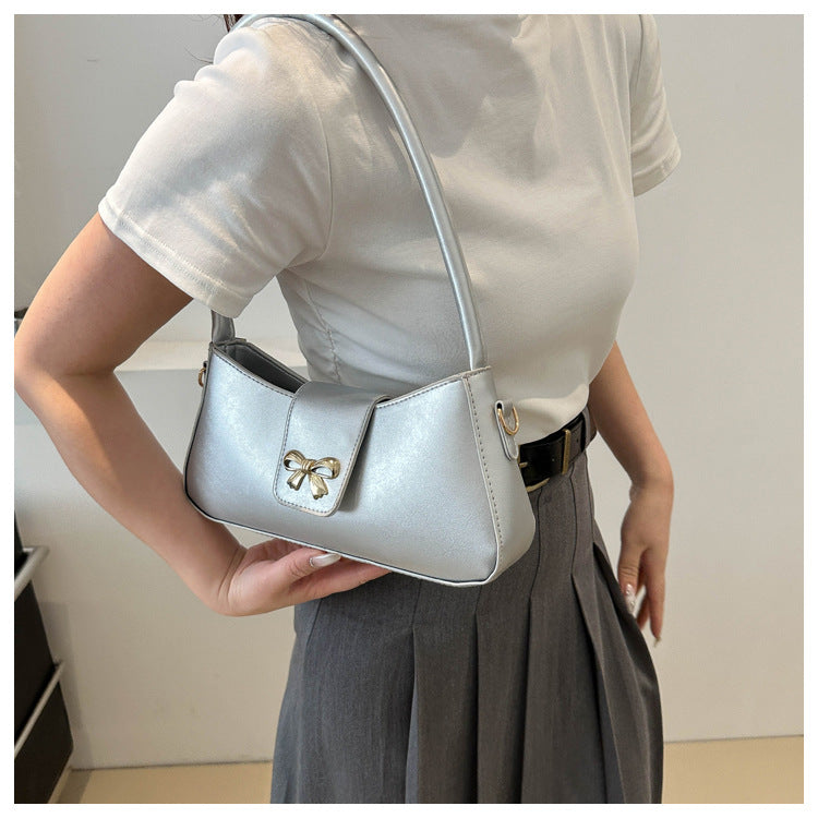 Women's Luna Cinema Baguette - Sculpted Bow Underarm Sling | Petite & Poetic