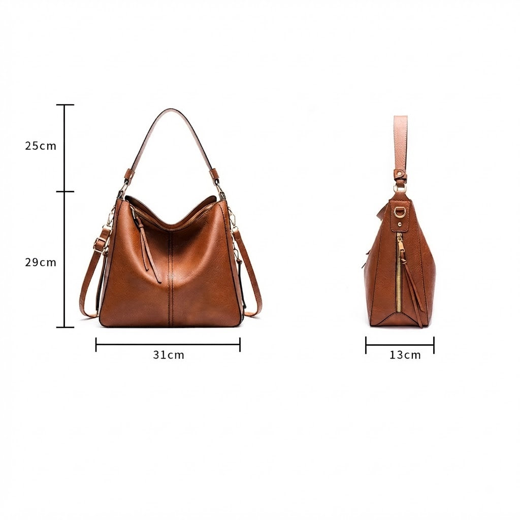 Ounamei Vegan Leather Hobo Tote Bag for Women | Large Capacity Shoulder Handbag with Adjustable Crossbody Strap
