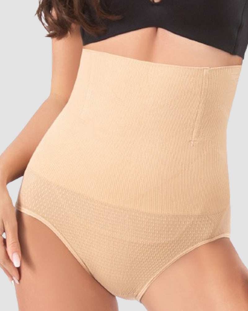 Seamless High Waist Shaping Panties Comfy Tummy Control Hip Lifting Slimming Brief - By Qivii