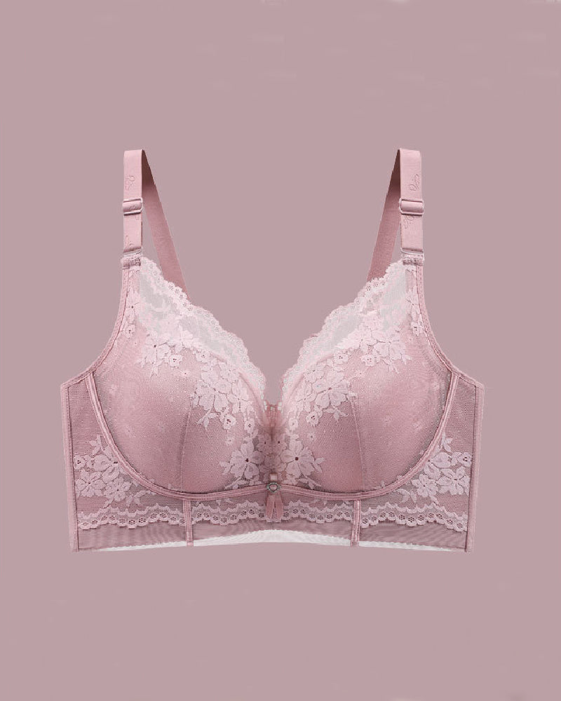 Women‘s Sexy Push Up Soft Wire Bra Breathable Thin Anti-Sagging Lace Bralette - By Qivii