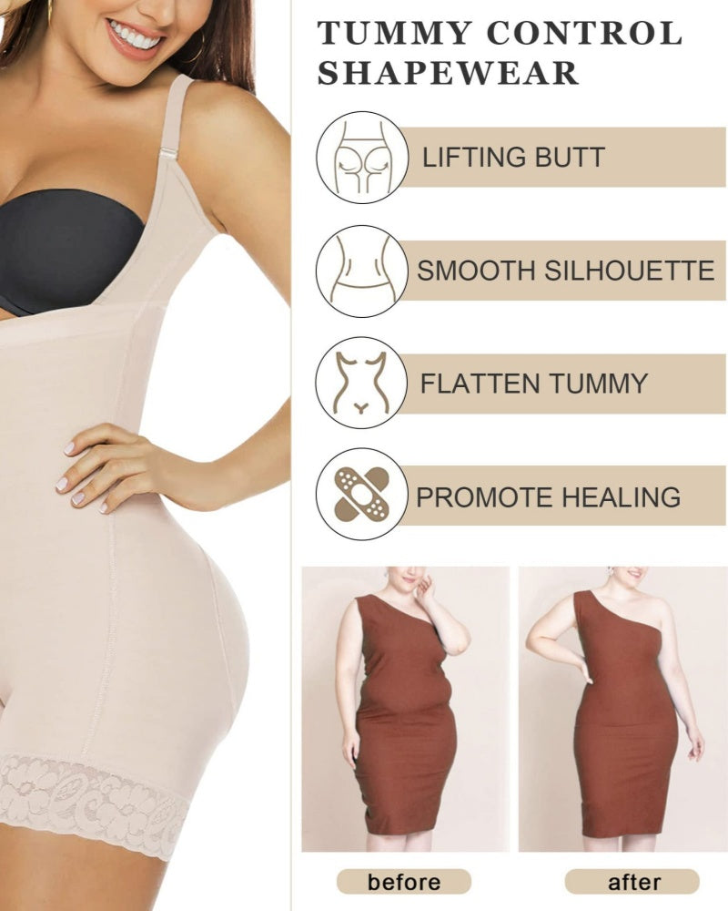 Shapshe® Slim Fajas Adjustable Straps Tummy Control Butt Lifter Shapewear - By Qivii