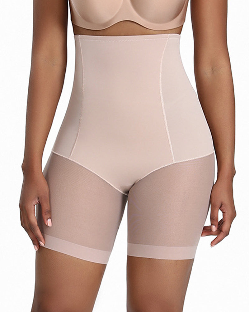 Seamless Mesh Breathable Shapewear Shorts Tummy Control Hip-Lift Corset Shaping Pants - By Qivii