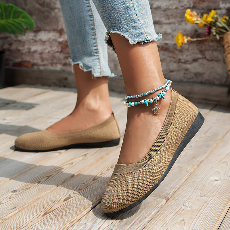Women's Plus Size Round Toe Casual Driving Flats Comfortable Athleisure Loafers