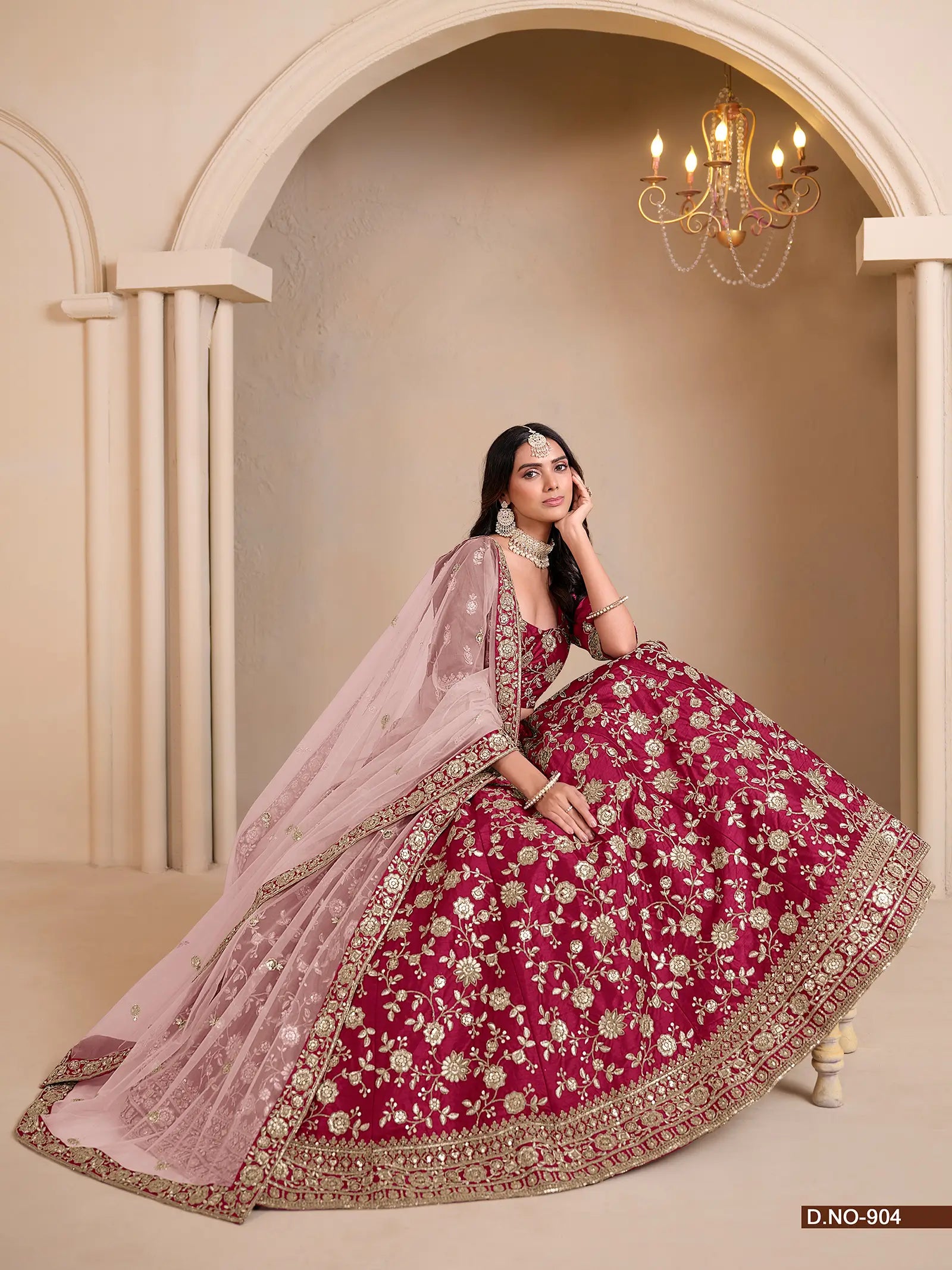 Red Designer Art Silk Lehenga Choli With Thread And Sequins Work | Ready To Wear - qivii