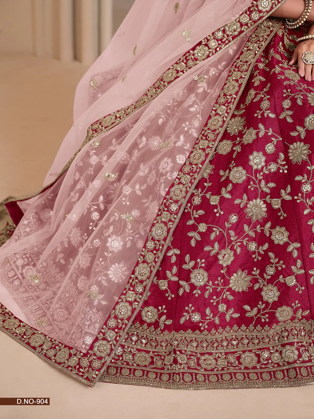 Red Designer Art Silk Lehenga Choli With Thread And Sequins Work | Ready To Wear - qivii