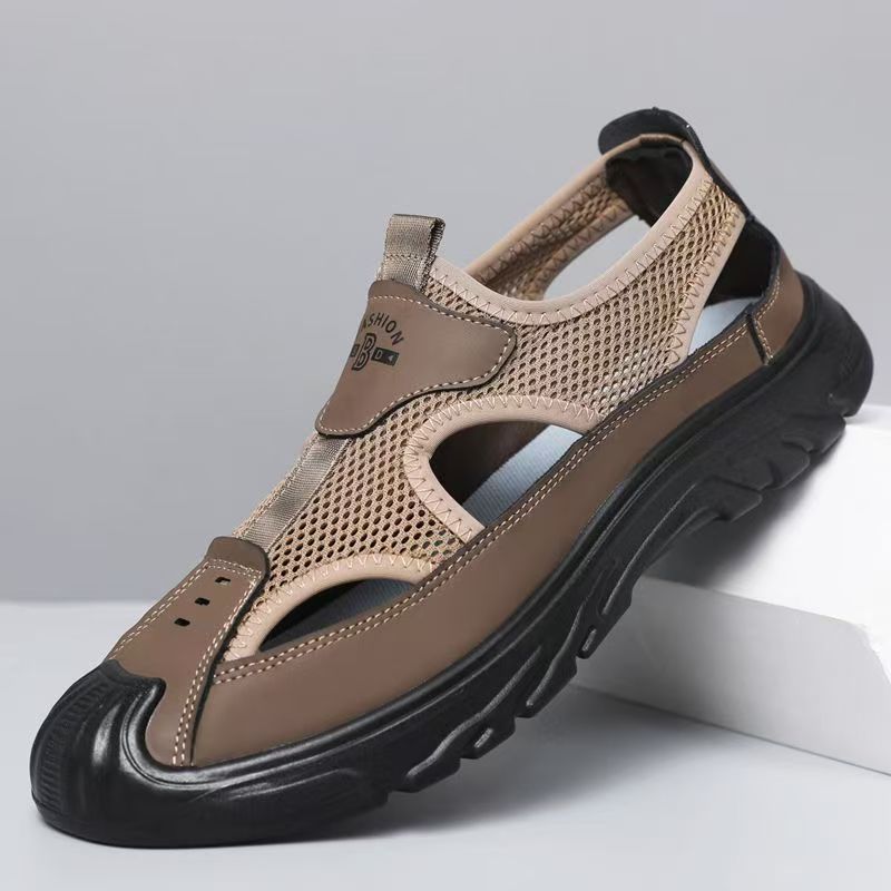 Aero Men’s Breathable Closed-Toe Sandals – Lightweight Mesh Outdoor Casual Beach Shoes (US8–11.5)