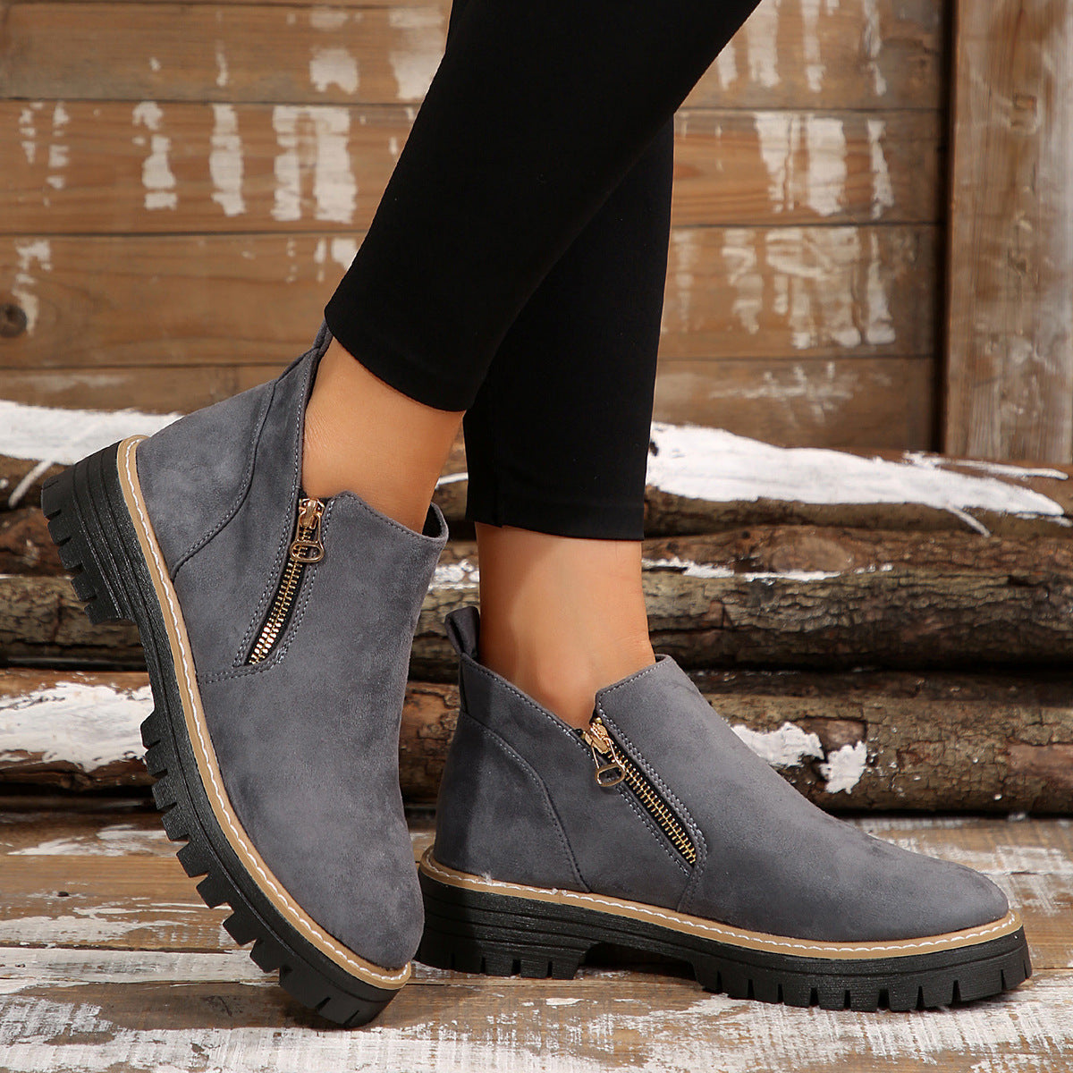 Women's Metro Chelsea Boots - Side-Zip Suede Ankle Boots with Chunky Heel (US 5-10.5)