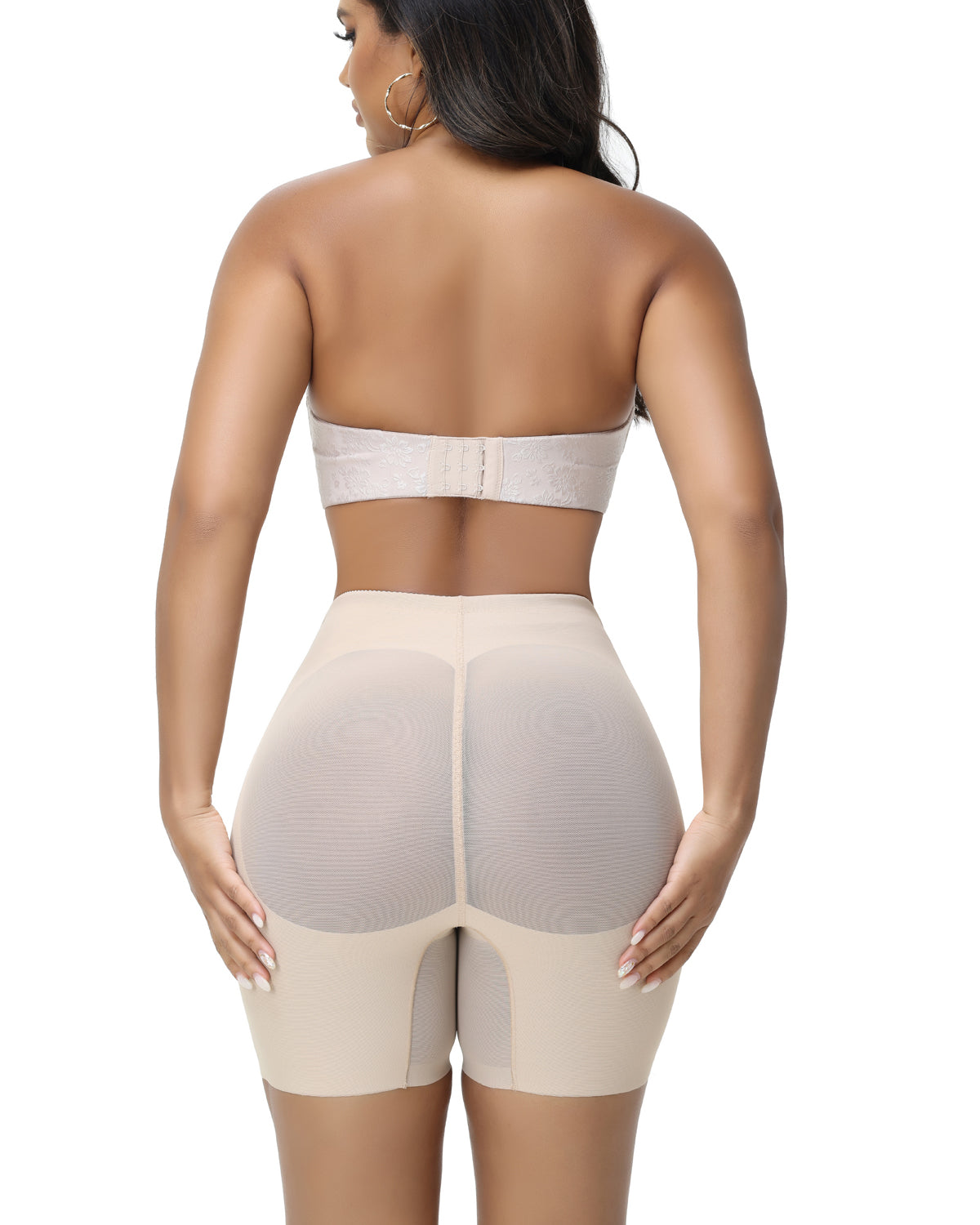 Women's Seamless Mesh High Waist Shapewear Shorts Thigh Slimmer Underwear - By Qivii