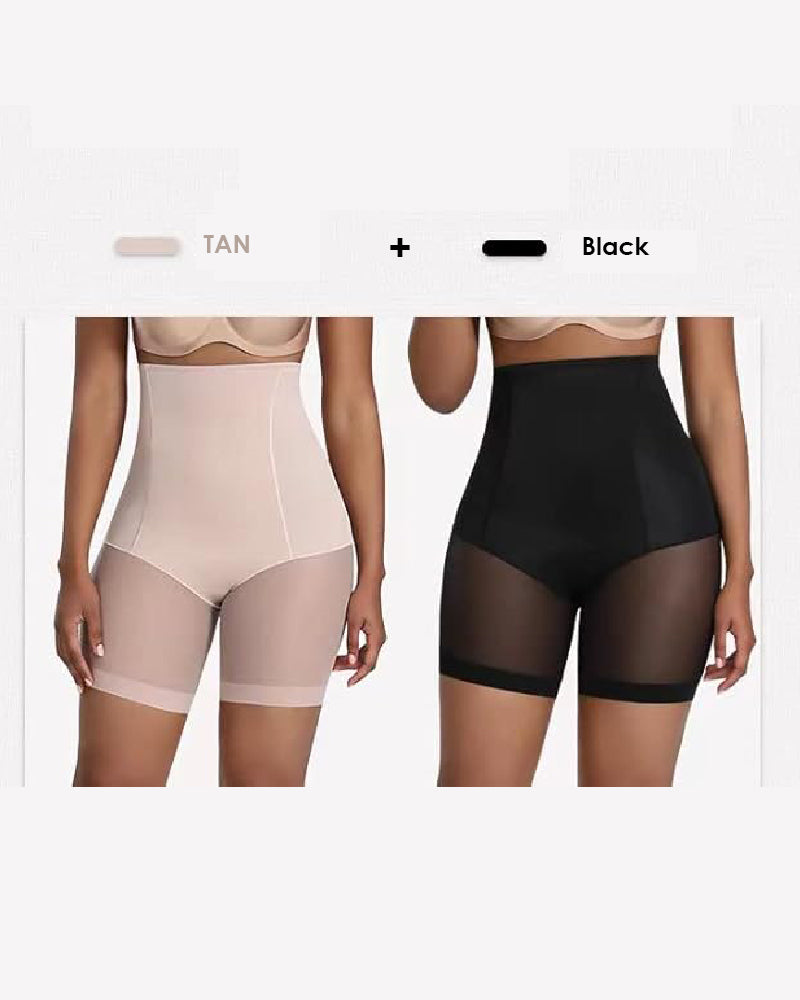 Seamless Mesh Breathable Shapewear Shorts Tummy Control Hip-Lift Corset Shaping Pants - By Qivii