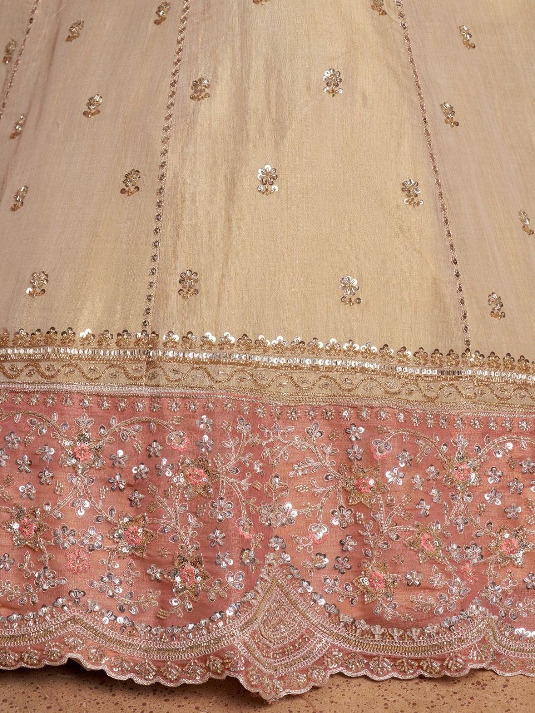 Designer Peach Lehenga with Luxurious Embellished Details
