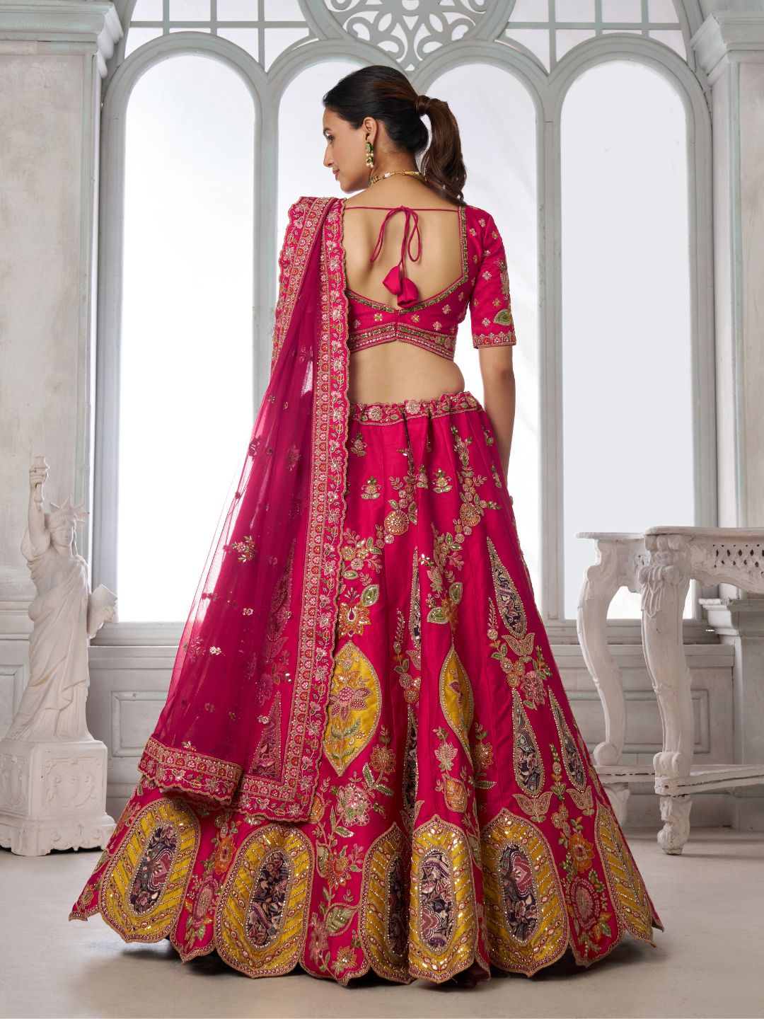 Rani Bridal Lehenga Choli with Intricate Heritage Embroidery