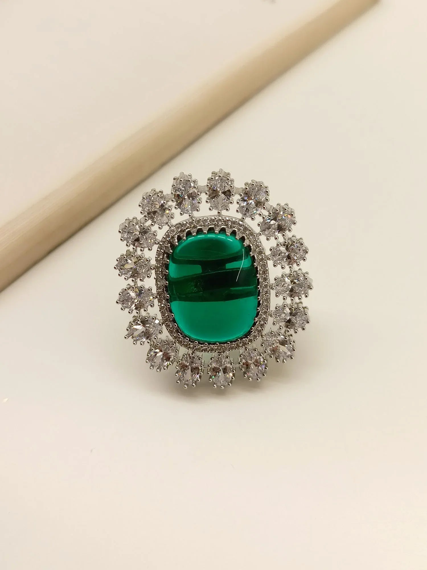 Clemence Green American Diamond Necklace Set