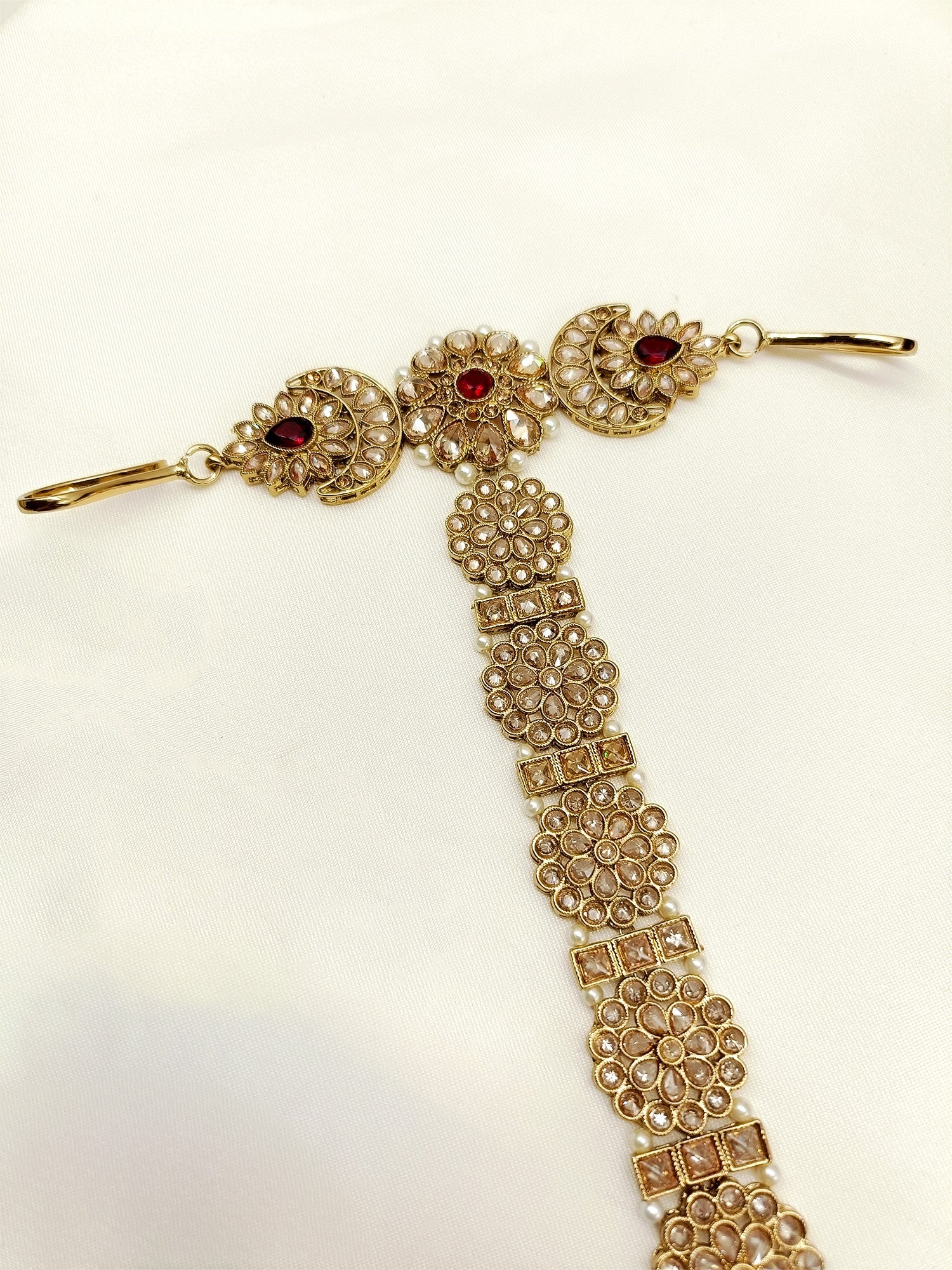 Mayavati Maroon Braid Accessories In Polki - qivii