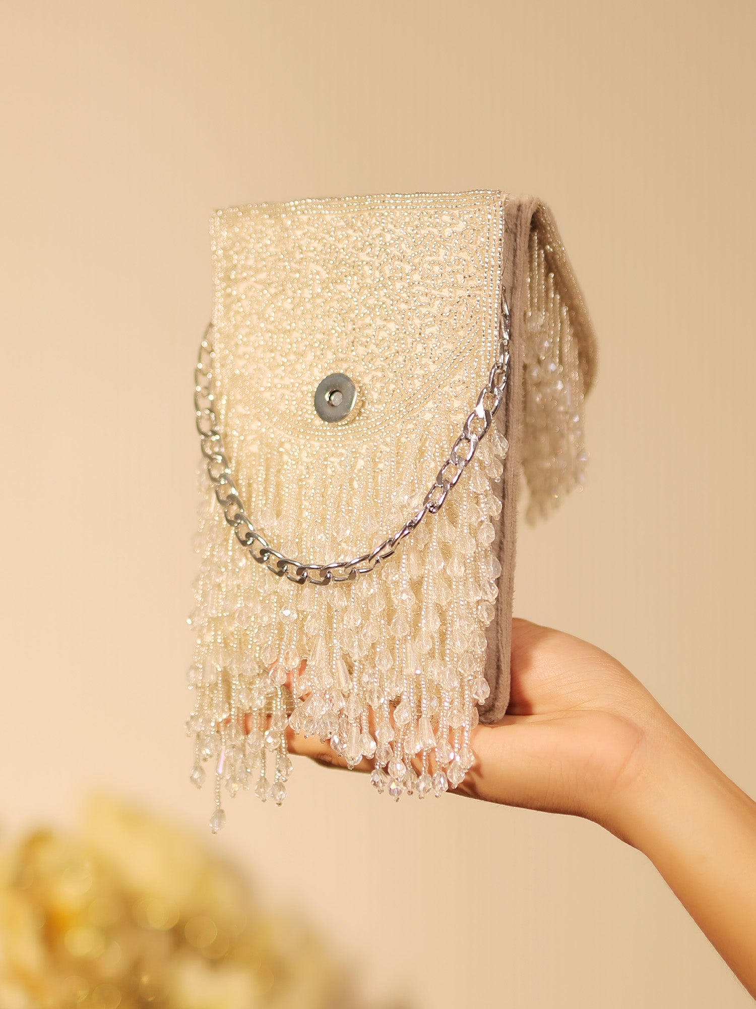 Rosalie Silver Evening Clutch