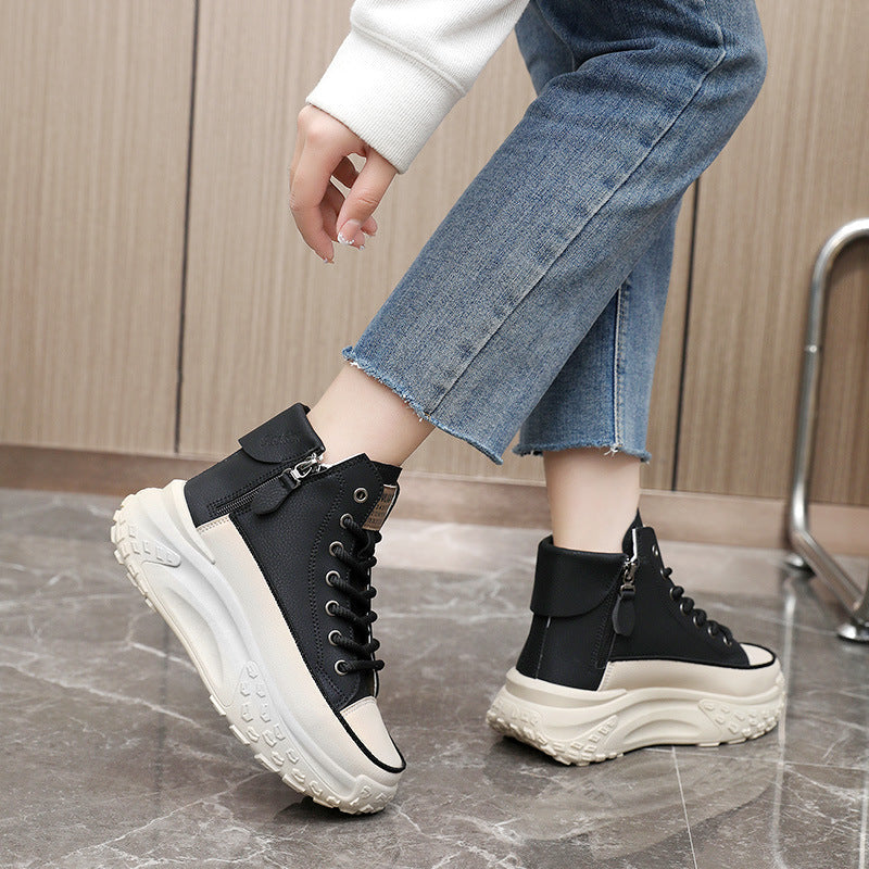 Women's Norevia Side-Zip High-Top Sneakers - Chunky Platform Shoes (US 4-10.5)