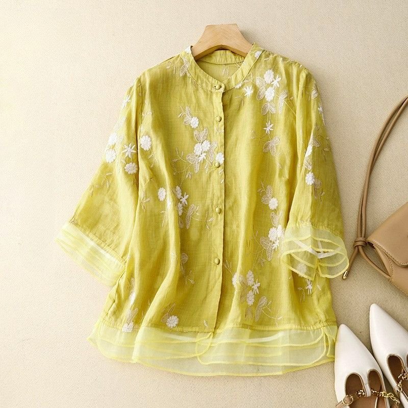Isabella Cotton-Linen Blouse - By Qivii