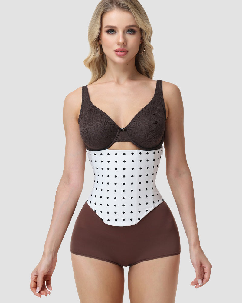 Polka Dot Lace-Up Back Hourglass Waist Corset