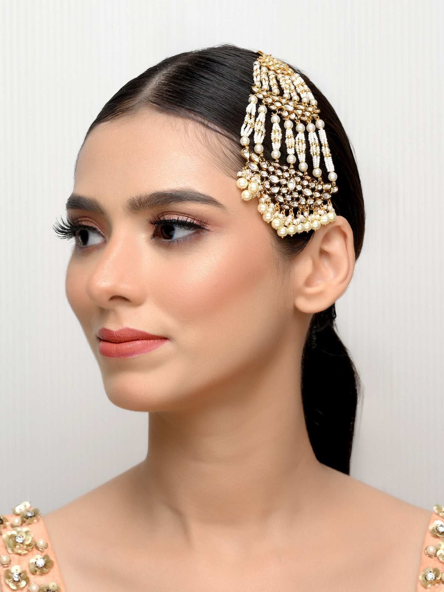 Tarasha White Kundan Passa - qivii