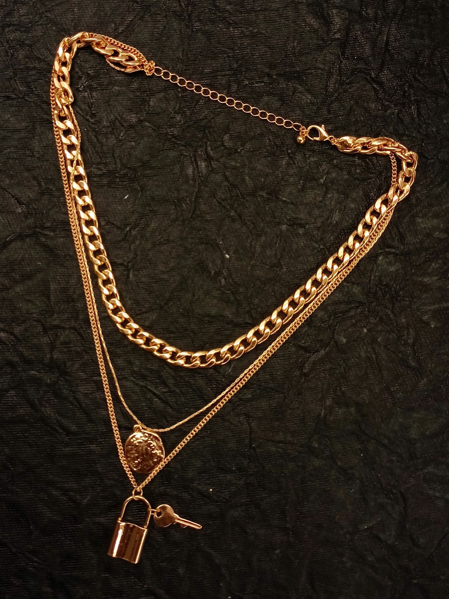 Jannie Lock and key neckpiece Western Chain - qivii