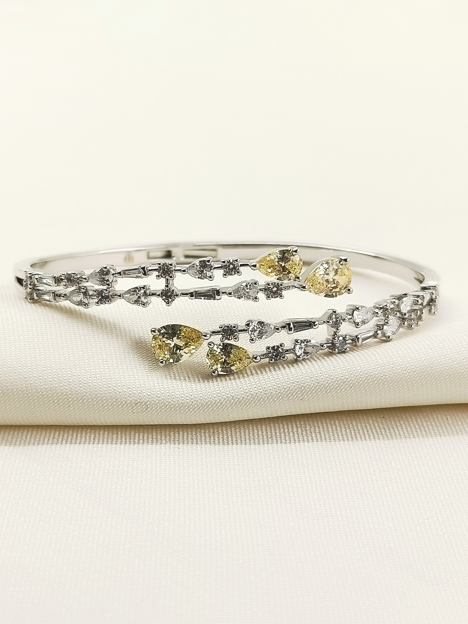 Trapti Yellow American Diamond Bracelet