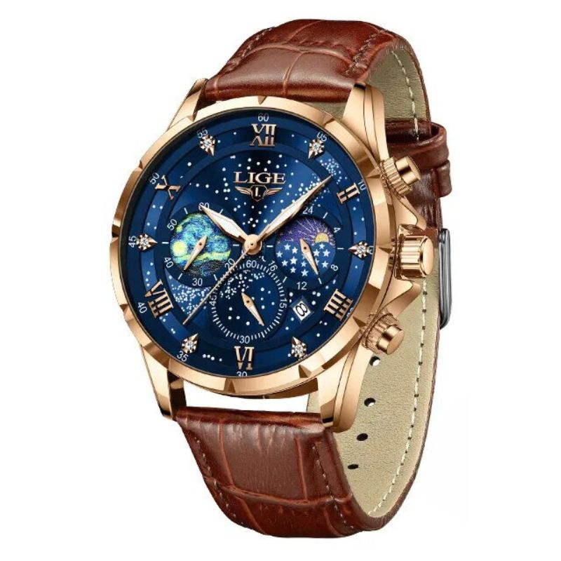 Verfijnde Maanfase Horloge - By Qivii