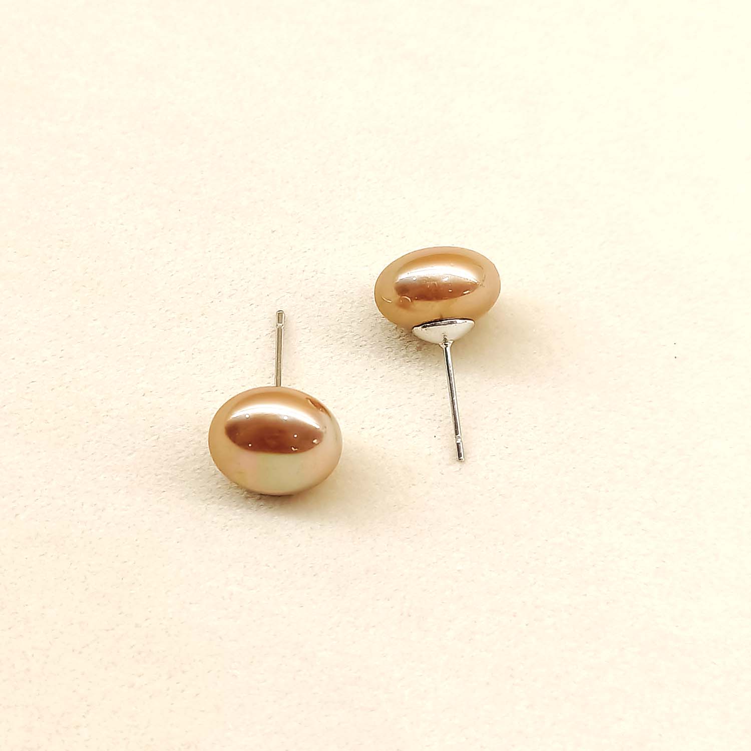 Angelina Brown natural Pearl Stud - qivii