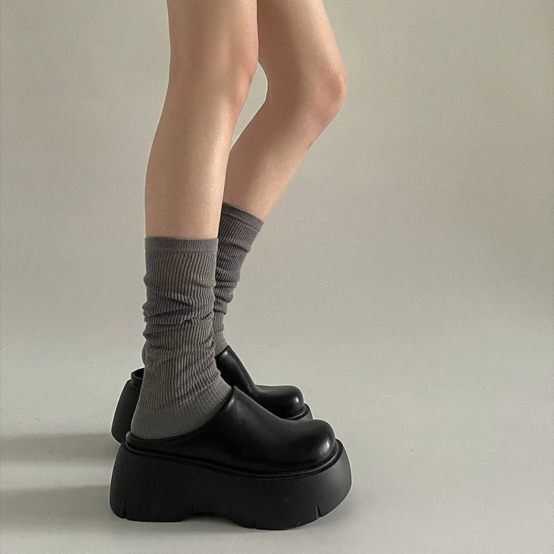 Women's Wren Fleece-Lined Clog Mules - Chunky Platform Closed-Toe Slip-On Shoes (US 4-8.5)