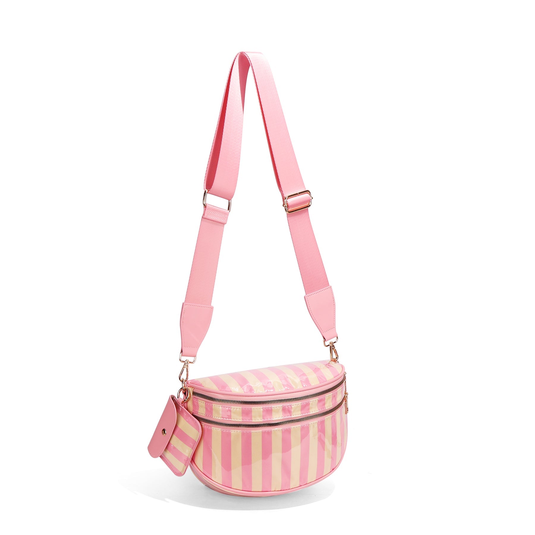 Ounamei Checkered Crossbody Bum Bag for Women Large Capacity Belt Bag for Moms & Everyday Travel
