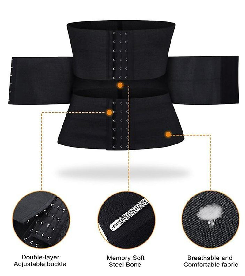 Waist Trainer Corset Double Belt Breathable Belly Slimming Workout Adjustable Fajas Girdle - By Qivii