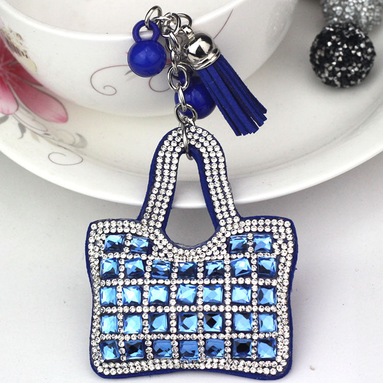 Ounamei Mini Handbag Keychain | Crystal Tassel Bag Charm