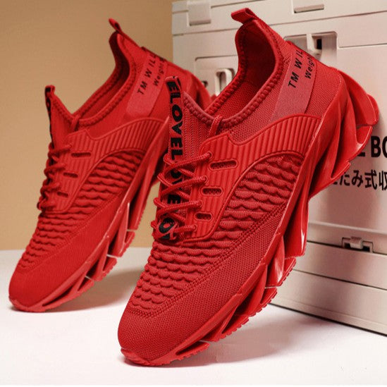Men's AeroKnit Runner - Extended Fit Breathable Mesh - Platform Sneakers with Blade Sole & Maximum Cushion