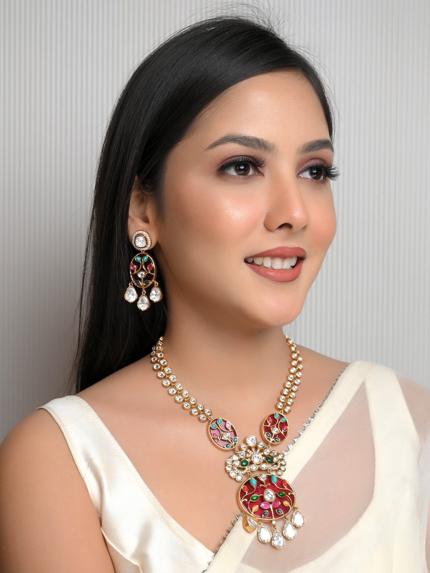 Eravati Multi Colour Boutique Necklace Set - qivii