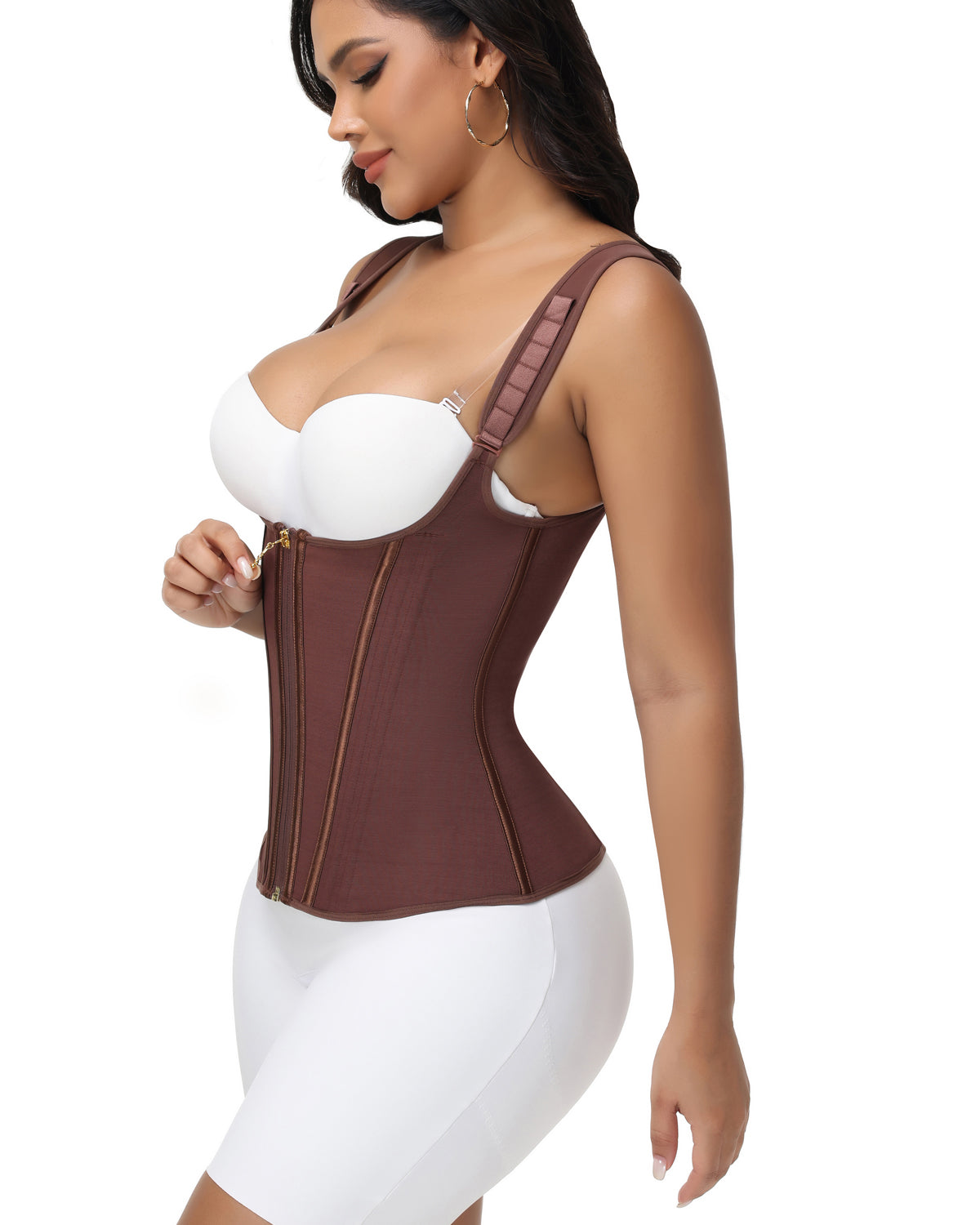 Waist Trainer for Women Body Shaper Corset Vest Tank Top with Steel Bones - By Qivii
