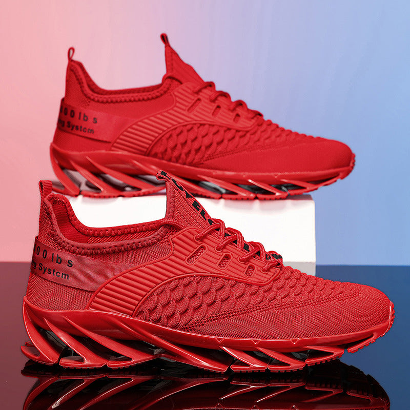 Men's AeroKnit Runner - Extended Fit Breathable Mesh - Platform Sneakers with Blade Sole & Maximum Cushion