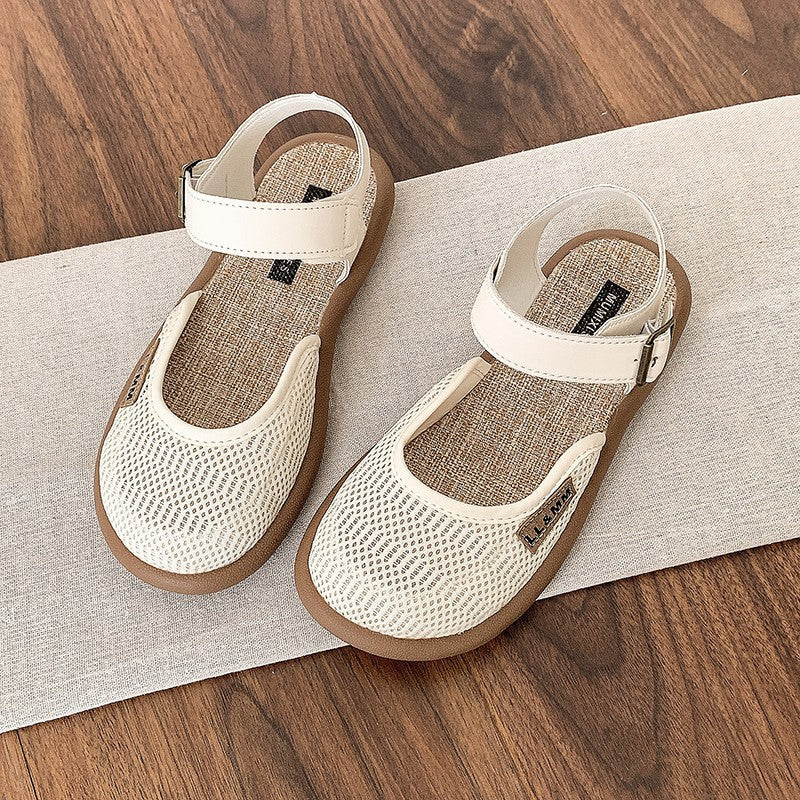 Women’s Mirelle Linen Mesh Closed-Toe Roman Sandals – Effortless Lightweight Everyday Comfort Flats (US 4–10)