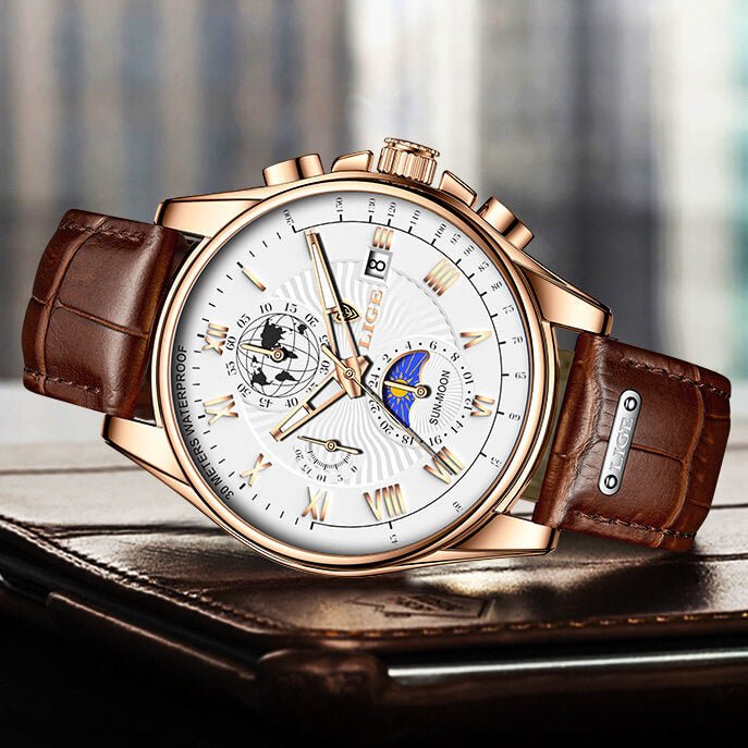 Lige Vintage Chronograph Watch - By Qivii