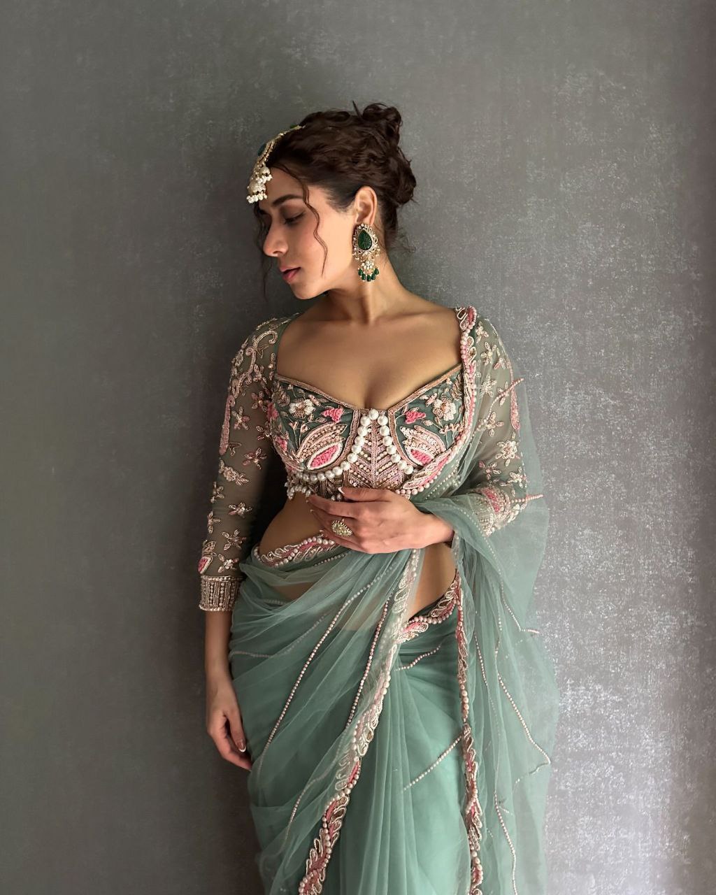 Premium Net Embellished With Beautiful Embroidery,Dori And Sequins Work Saree - INSPIRED - qivii