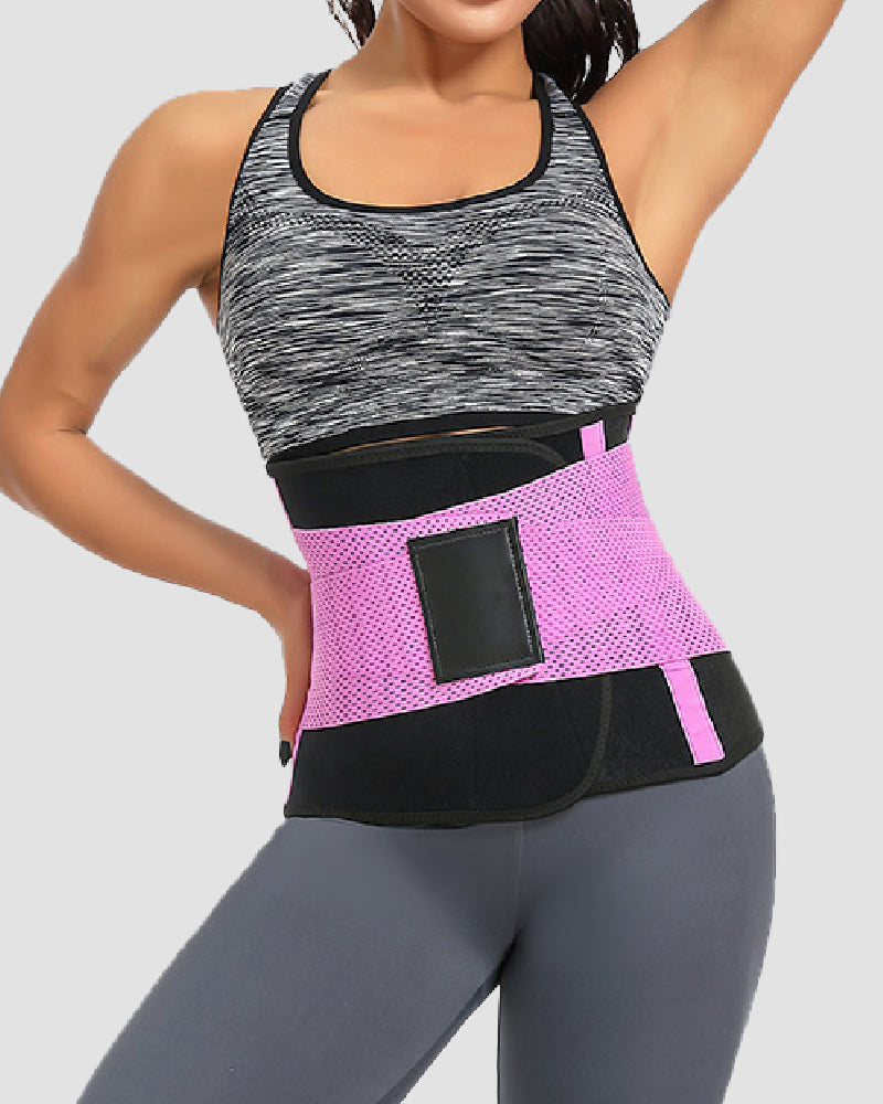 Working Out Sweat Waist Trainer Tummy Control Back Support Wrap Belt Corset - By Qivii