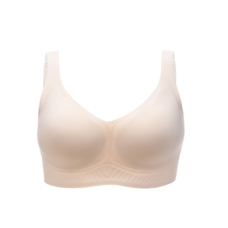 Women's Seamless Low Back Wireless Deep U Shaped Backless Comfort Minimizer Bra - By Qivii