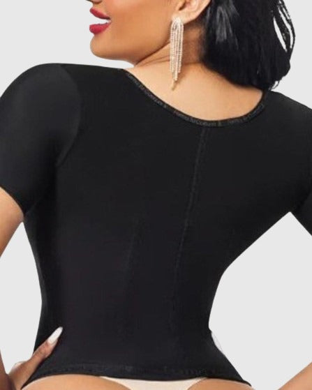 Shapshe® Women Compression Waist Trainer Tank tops Under Bust with Short Sleeves - By Qivii