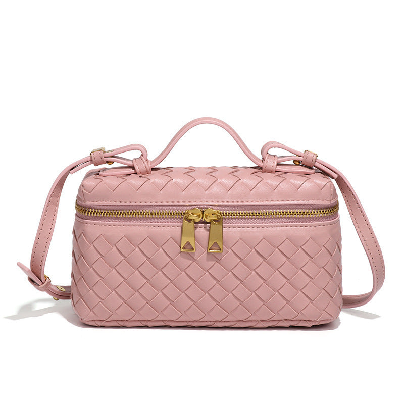 Women's Atelier Cube Carrier Bias-Weave Top Handle Bag with Convertible Strap