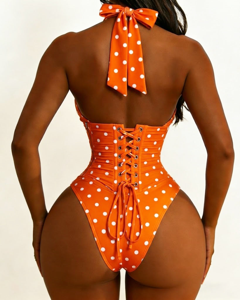 Hourglass Corset Body Shaper Waist Cincher Swimsuit Two-Piece Set - By Qivii