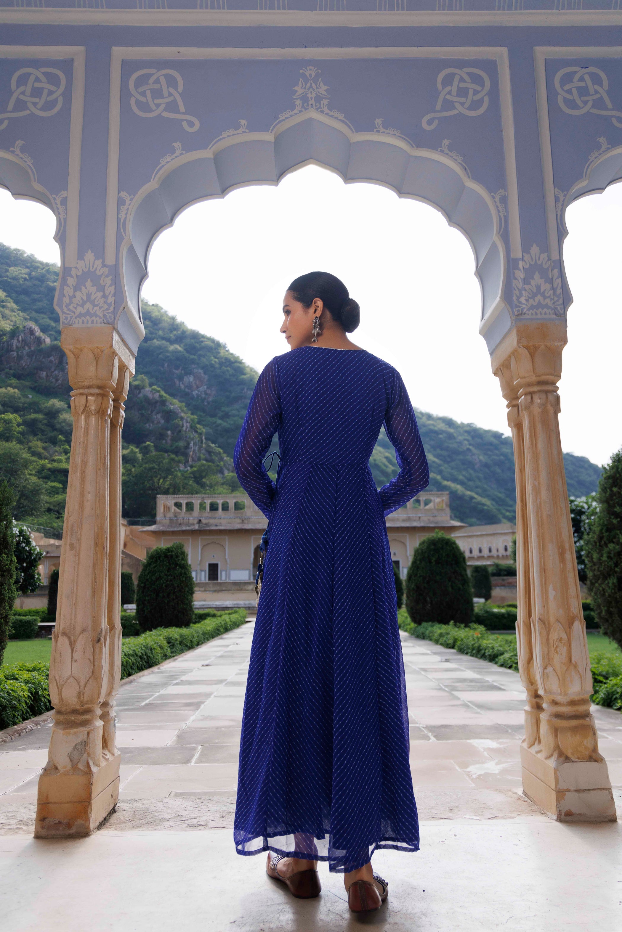 Blue Leheriya Kurta