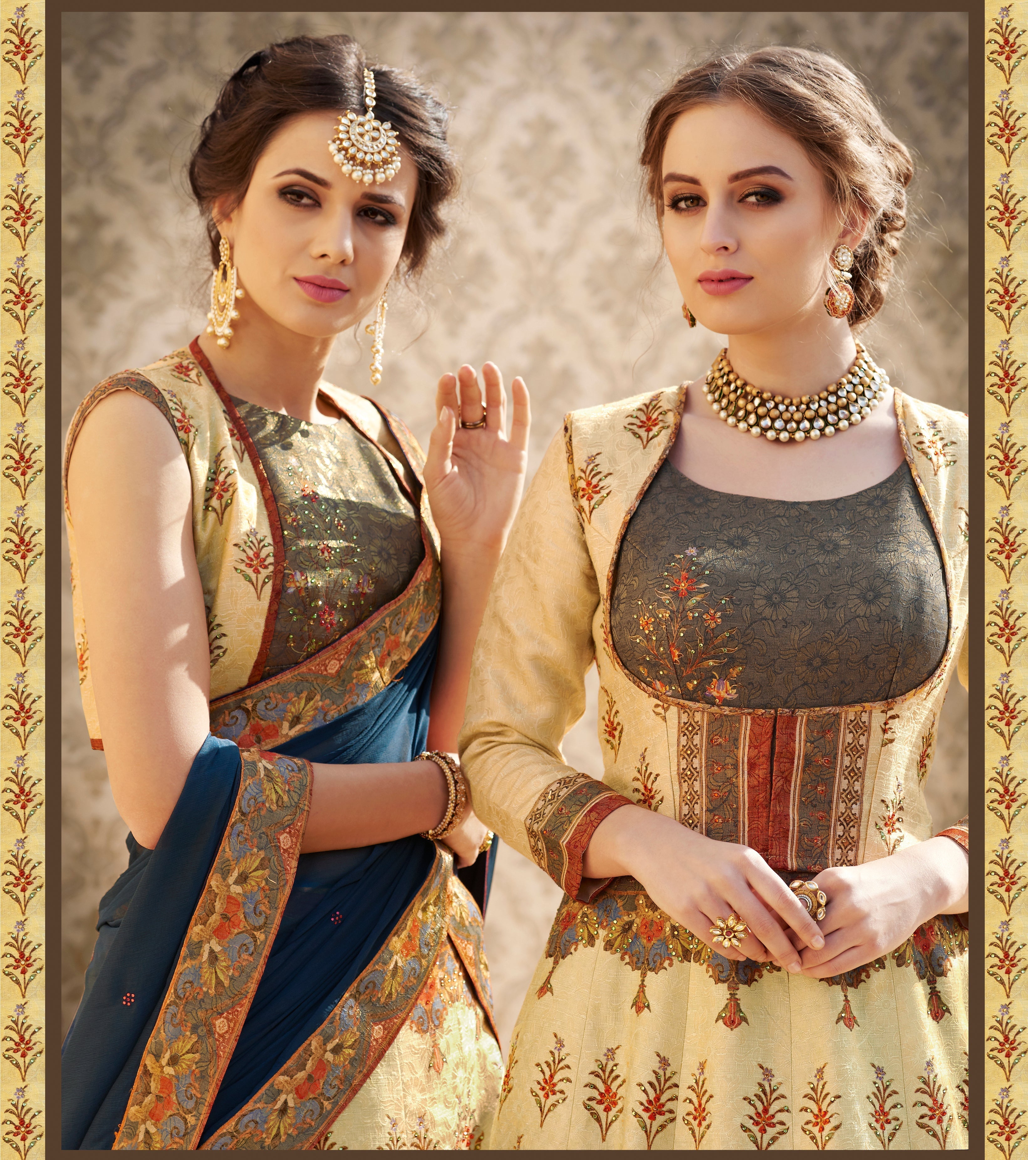 Banarasi Grace: A Viscose Jacquard Silk Gown Fit for a Queen - qivii